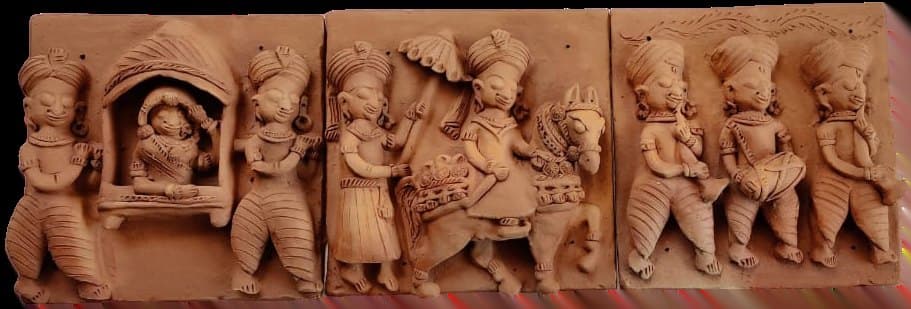 Royal journey terracotta plaque set of three