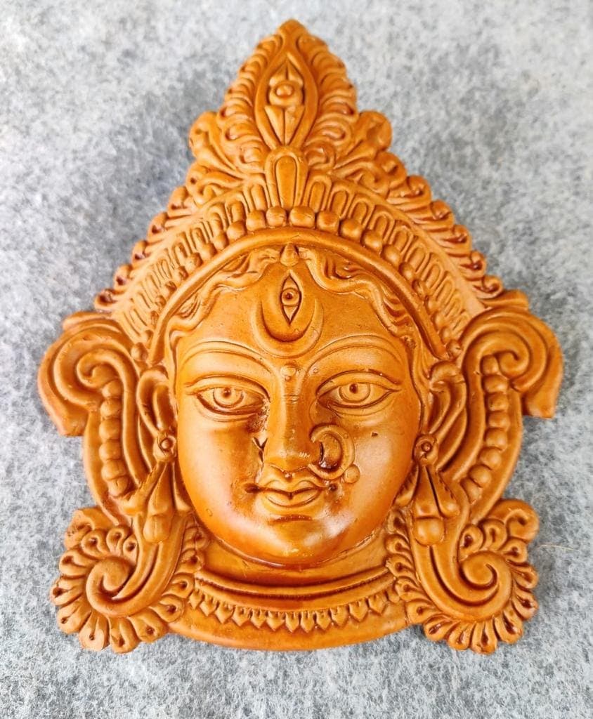 Goddess Durga Maa face terracotta idol