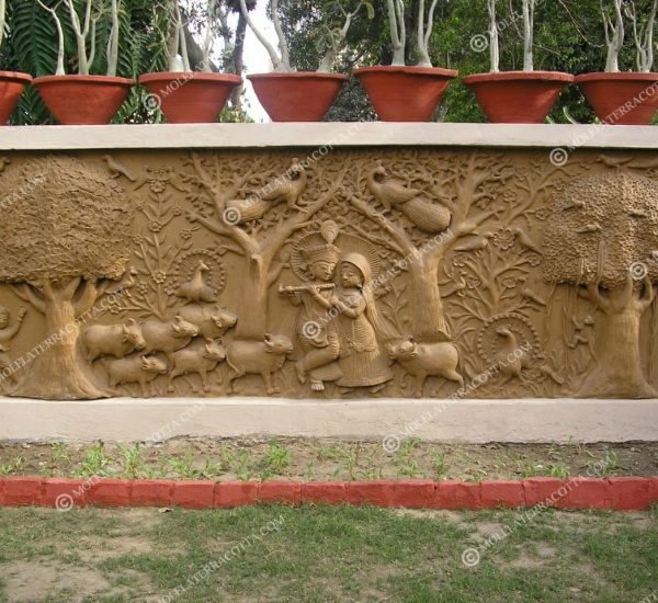 Krishna Leela Molela Clay Art Work Terracotta Plaques